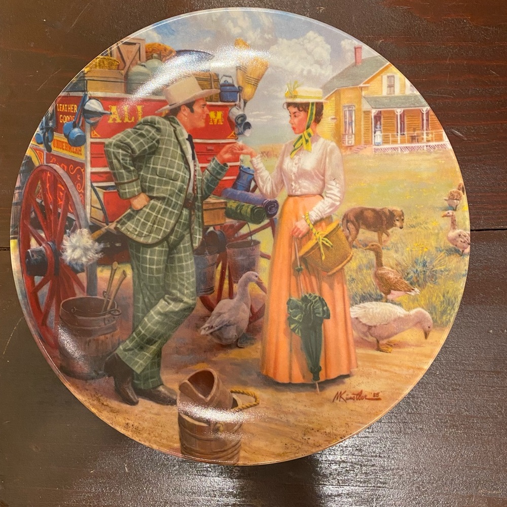 Oklahoma Plate-Plate Number 12719E-“I Cain’t Say No” by Mort Kunstler